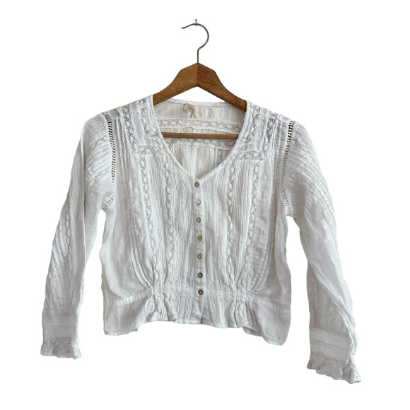 LoveShackFancy Tops - LoveShackFancy Cropped Lace Top Size Small